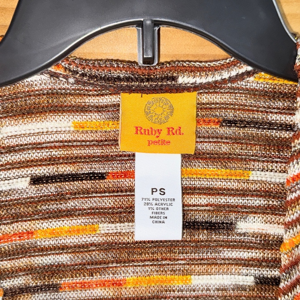 Ruby Rd. Women’s Multicolor Striped Open Cardigan… - image 2